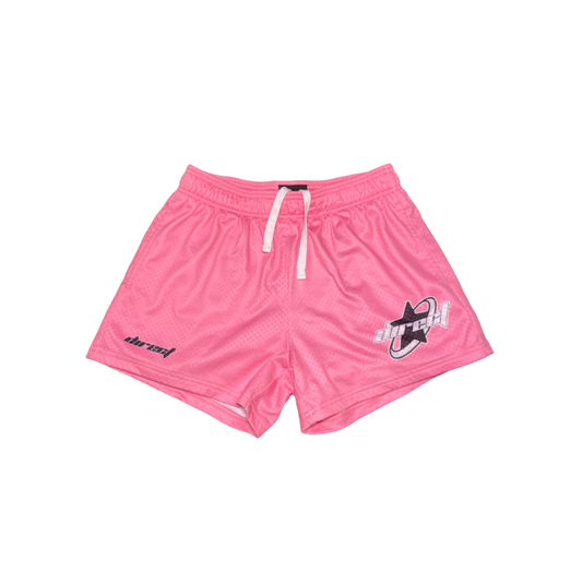 Pink mesh shorts